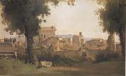 Jean Baptiste Camille  Corot, Vue des Jardins Farnese a Rome (mk11)